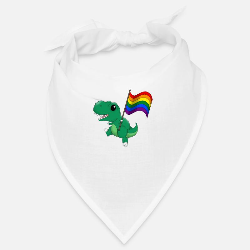 Regenbogen Dinosaurier T-Rex Pride - Bandana - Weiß