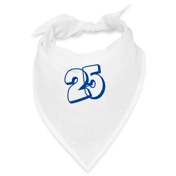 25. Geburtstag - Bandana - Weiß - Vorne