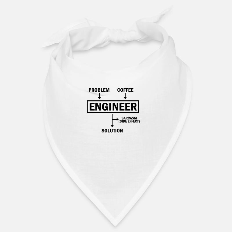 Problem Engineer Coffee Solution Sarcasm - Bandana - Weiß