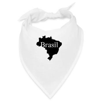 Brasilien Südamerika Rio de Janeiro Amazonas Karte - Bandana - Weiß - Vorne