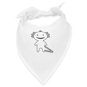 Knuffiger Axolotl Chibi (1c, Kawaii Lurchi) - Bandana - Weiß - Vorne