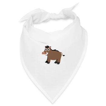 Wildschwein - Bandana - Weiß - Vorne