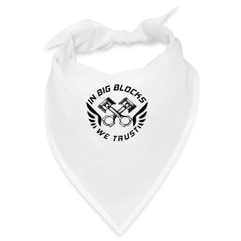 V8 Motor Engine US Car Muscle Car Hubraum 5 Liter - Bandana - Weiß - Vorne