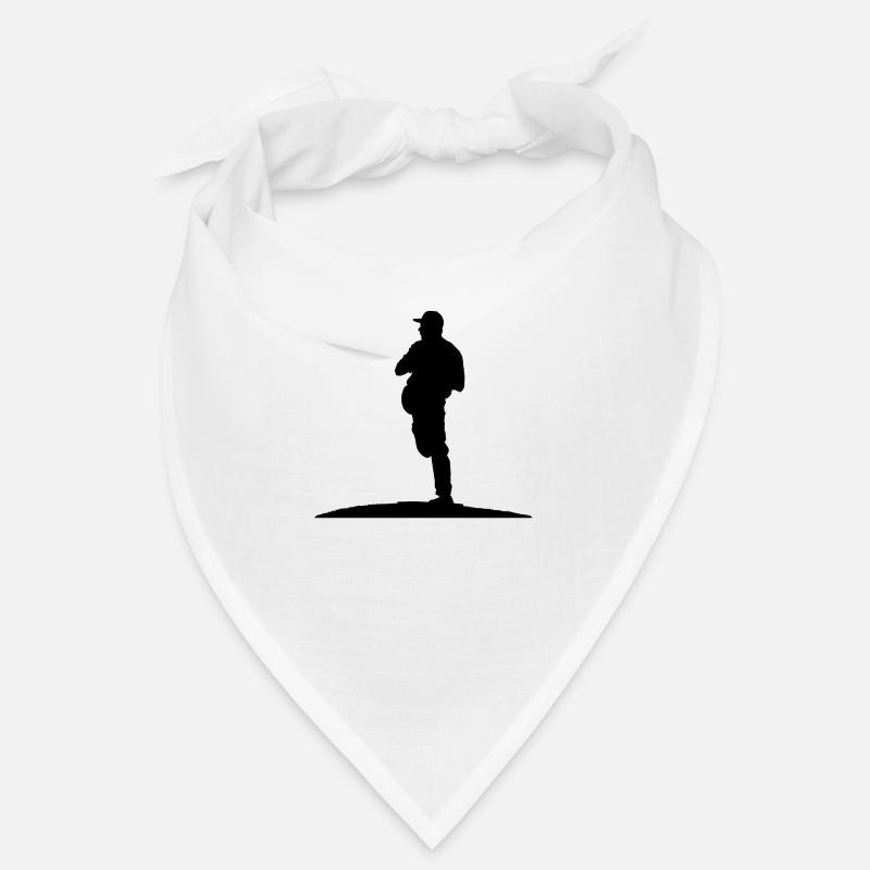 Baseball player, pitcher while throwing ball. Bandana
