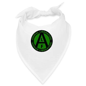 ALF Human Liberation Animal Liberation Black Green - Bandana - Weiß - Vorne
