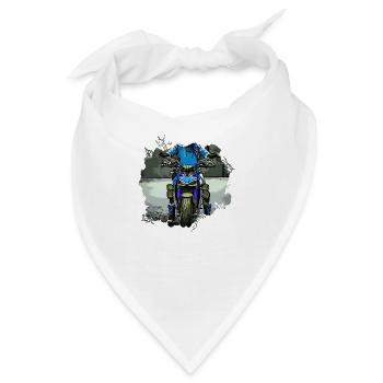 Naked Bike hellblau - Bandana - Weiß - Vorne
