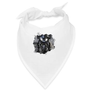 Sportmotorrad schwarz - Bandana - Weiß - Vorne