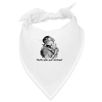 Nicht alle auf einmal Wilhelm Busch Lehrer Lämpel - Bandana - Weiß - Vorne