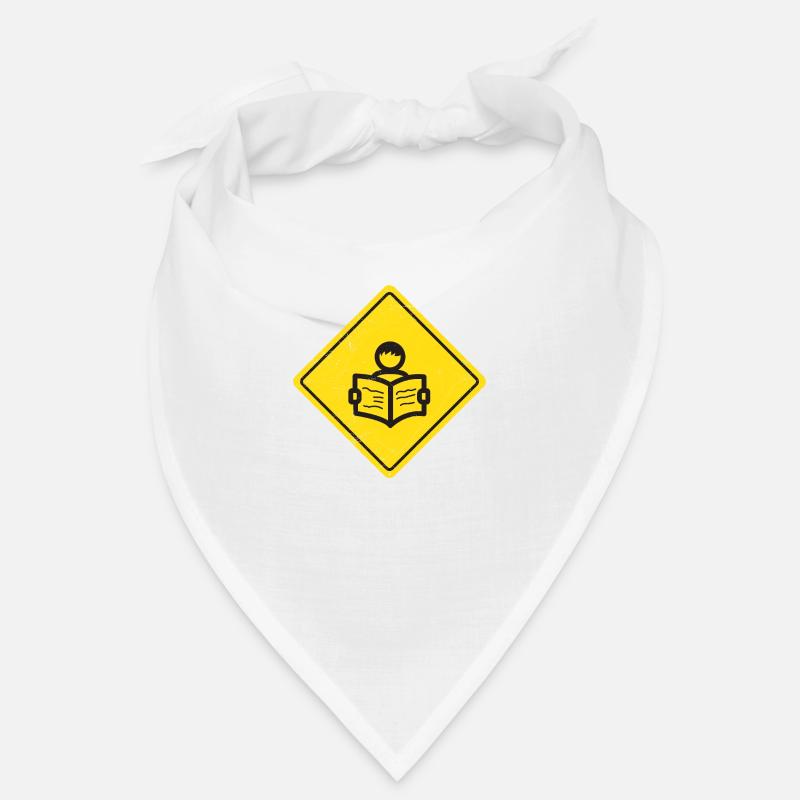 Verkehrszeichen Buch Leser Warnschild Geschenkidee Bandana