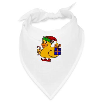 Weihnachtself Badeente | Weihnachten - Bandana - Weiß - Vorne