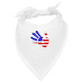 Stars And Stripes Handabdruck Silhouette - Bandana - Weiß - Vorne