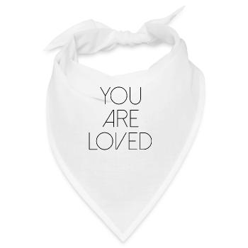 you are loved liebe Herz valentinstag Schrift - Bandana - Weiß - Vorne