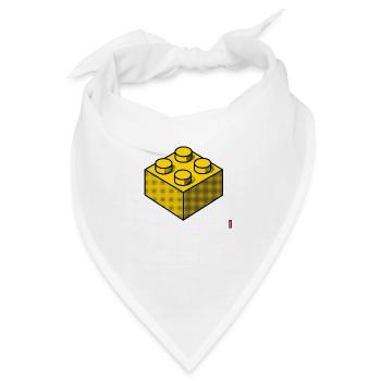 Baustein Gelb - Bandana - Weiß - Vorne