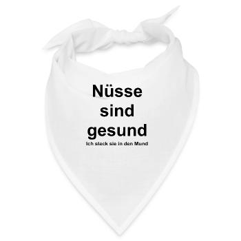 Nüsse sind gesund - Bandana - Weiß - Vorne