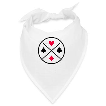 Card Symbols Poker - Bandana - Weiß - Vorne