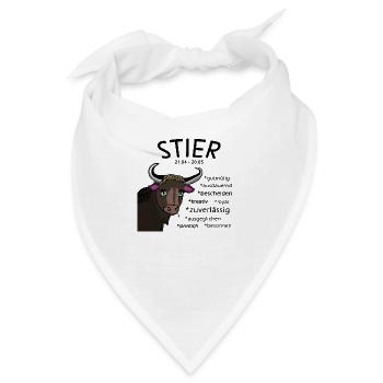 Sternzeichen Stier - Bandana - Weiß - Vorne