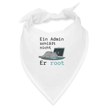 Ein Admin schläft nicht - Er root - Bandana - Weiß - Vorne