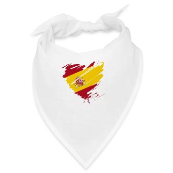 Herz Corazón Spanien España Barcelona Mallorca Tor - Bandana - Weiß - Vorne