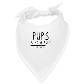 Pups wird geladen bitte warten - Bandana - Weiß - Vorne