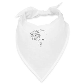 Mandala Mond Lotusblume - Bandana - Weiß - Vorne