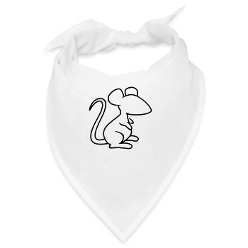 Knuffiges Mäuschen (1c, minimal) - Bandana - Weiß - Vorne