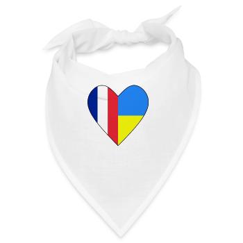 Frankreich Ukraine Herz - Bandana - Weiß - Vorne