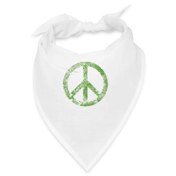 Peacezeichen Pazifist Frieden Harmonie Grunge Used - Bandana - Weiß - Vorne