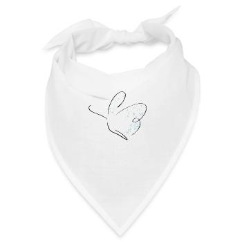 Schmetterling Line Art - Minimalistisch mit Farbe - Bandana - Weiß - Vorne