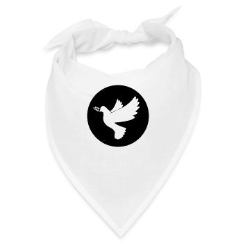 Friedenstaube - Bandana - Weiß - Vorne