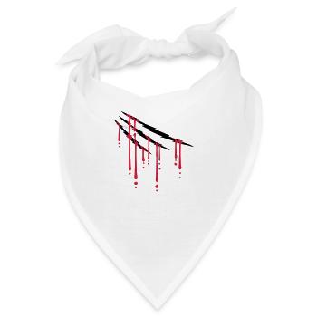 Tropfen Blut Kratzer - Bandana - Weiß - Vorne