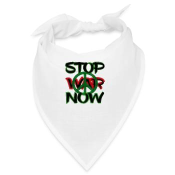 Stop War Now - Bandana - Weiß - Vorne