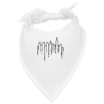 Silhouette Graffiti Hochhäuser - Bandana - Weiß - Vorne