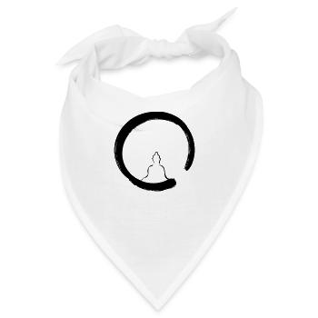 Buddha Enso Line Art - Minimalistisch - Bandana - Weiß - Vorne