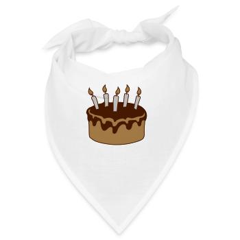 Schoko Geburtstagskuchen Kerzen - Bandana - Weiß - Vorne