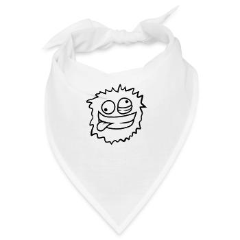 Gesicht Haariges Monster - Bandana - Weiß - Vorne