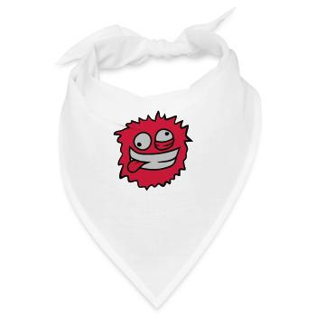 Haariges Monster Gesicht - Bandana - Weiß - Vorne