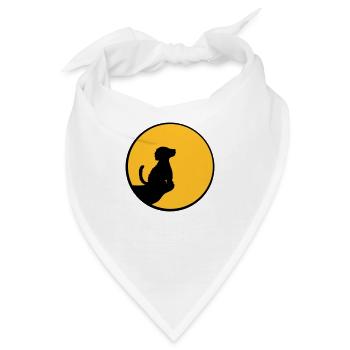 Mond Klippe sitzender Hund - Bandana - Weiß - Vorne