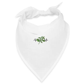 Basilikum Kräuter Herzschlag - Bandana - Weiß - Vorne
