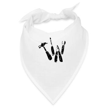 Werkzeug Hammer Zange Schraubenschlüssel - Bandana - Weiß - Vorne