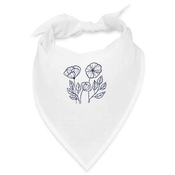 Blaue Mohnblumen - Bandana - Weiß - Vorne