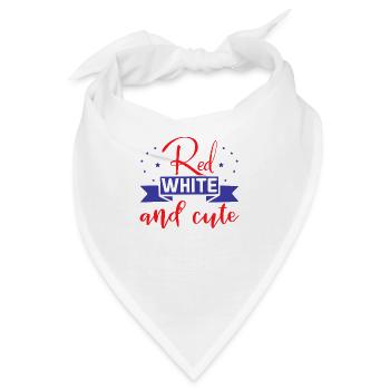 Rot Weiß und niedlich - Bandana - Weiß - Vorne
