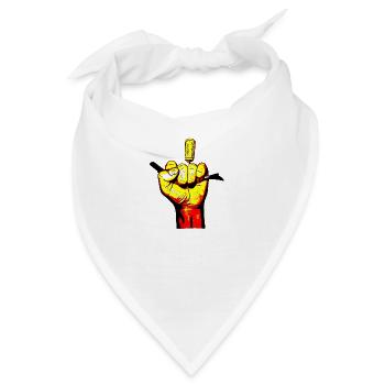 Gelbe Hand mit Korkenzieher - Bandana - Weiß - Vorne