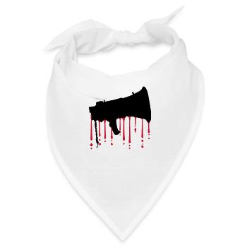 Bluttropfen Megafon Propaganda Lautsprecher - Bandana - Weiß - Vorne