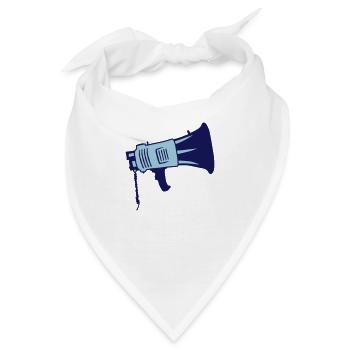 Demonstration Propaganda Megafon Symbol - Bandana - Weiß - Vorne