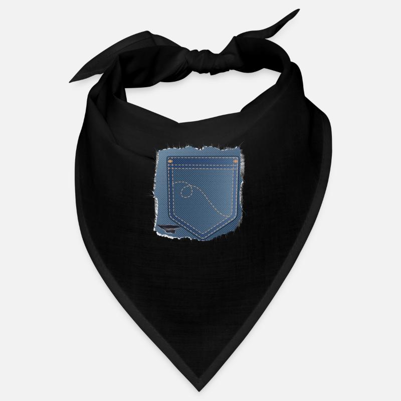 torn jeans fabric with trouser pocket Bandana