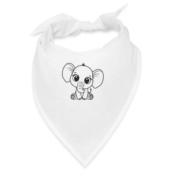 Süßer Elefant - Bandana - Weiß - Vorne