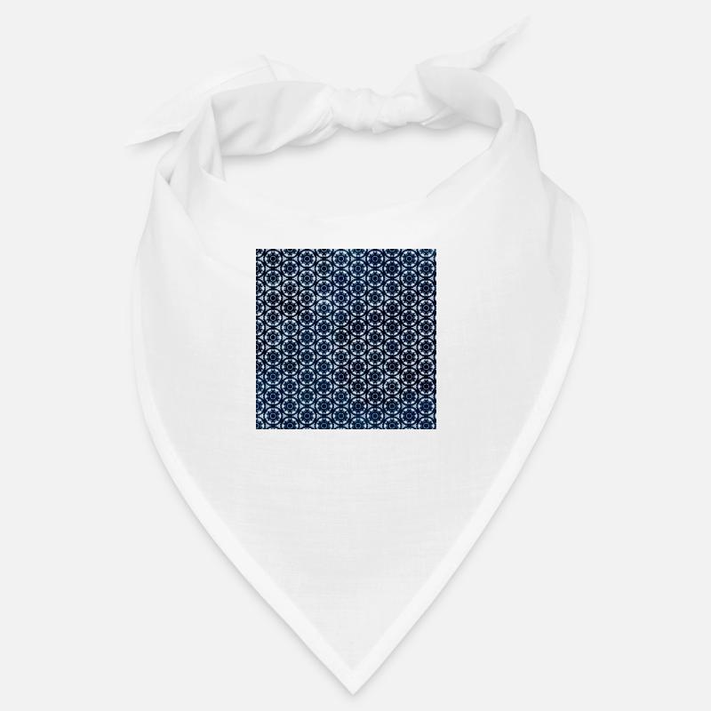 Silver Dark Blue Tie Dye Textile Pattern Bandana