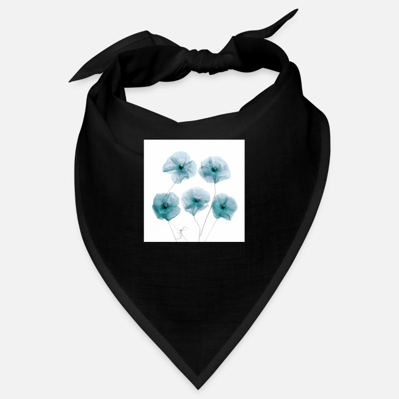 Coquelicot Photo Blanc Bleu Gris Bandana