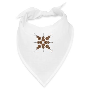 Cartoon-Stil Kontrabass-Hintergrund - Bandana - Weiß - Vorne