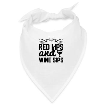 Red Lips and Wine Sips - Bandana - Weiß - Vorne